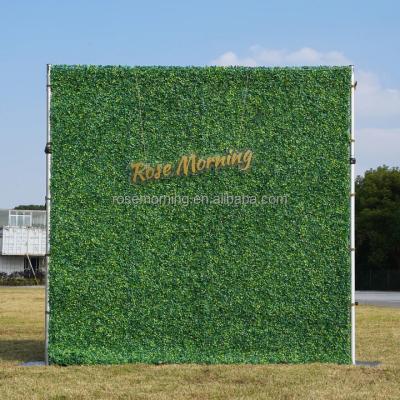 China Wedding Party Event Wrap Fabric Greenary Grass Flower Wall Panel Artificial Wedding Backdrop for sale