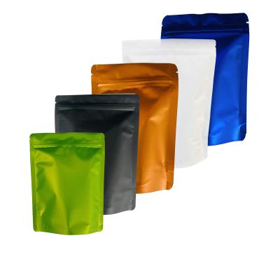 China Barrier Customized Food Packaging Bags Matte Colors Foil Pouches With Zipper Flat Bottom Aluminum Foil Bag for sale