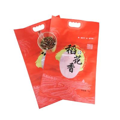 China High Quality Barrier Resistant Food Safe Plastic Bag Customized Printing 5 Kg Rice Plastic Bag With Handle for sale