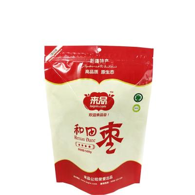 China Supply Food Grade Moisture Proof Plastic Flat Poly Bags With Custom Design Stand Up Pouch Clear Food Window Plastic Zip Bag for sale