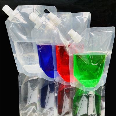 China Wholesale Pouches 100ml 350ml 500ml 1000ml Beverage Barrier Spout Transparent Bag Plastic Beverage Bag Pouch With Spout for sale