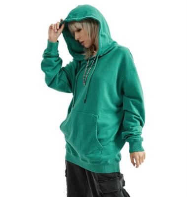 China Anti-pilling Buckle Drop Shoulder Fashion Loose Hoodies Women Oversized 360 Gsm Candy Solid Color Heavy Thick French Hoodie Men's Hooded Loose for sale