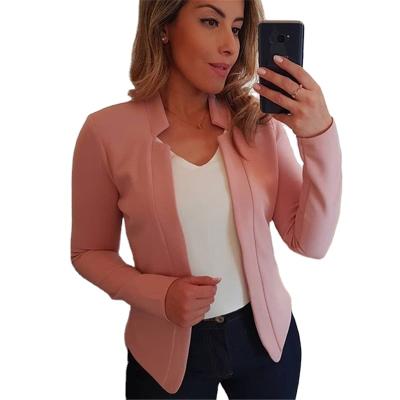 China Casual Professional Women's Anti-Wrinkle Solid Color Blazer Women's Crop Clothing Spring Autumn Coat for sale