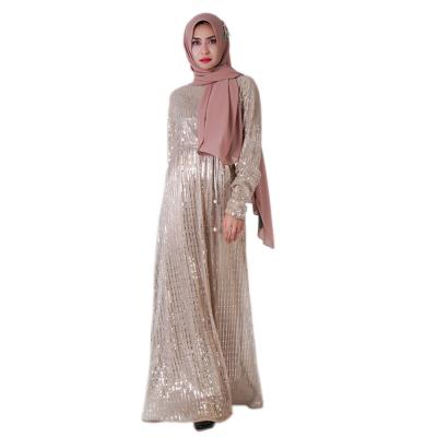 China Breathable Custom Muslim Chic Elegant Sequined Women's Long Dress for sale