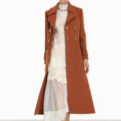 China Breathable Custom Made Wool Coat Jacket Winter Clothing Elegant Long Line Women Lady Coats for sale