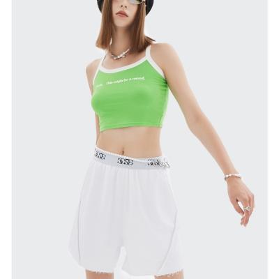 China New spring QUICK DRY summer street women letter printing candy color hot girl vest crop crop top for sale