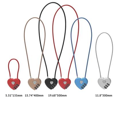 China Zinc Alloy Amazon sells OEM Heart Love Combination Padlock for Safe Box 3 Digit Password Combination Padlock Suitcase Scooters locks 6color for sale