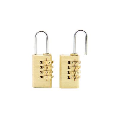 China Brass Lock Factory 4 Digital Brass Number Combination Lock Durable Security Lock For Travel Bag Customized LOGO Brass Padlocks for sale