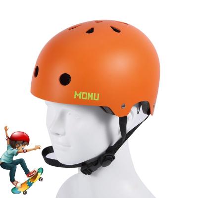 China Monu RTS Custom Orange Windproof Scooter / Skateboard / Skate Sports Protective Safety Helmet With CE en1078 SPSC Certification for sale