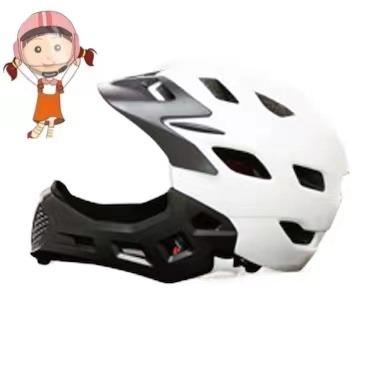 China Monu ENV New Super Light White Bike Helmet For Kids Youth Children Youth Full Face MTB Helmet OEM Cycling Custom With Chin CE Protection for sale