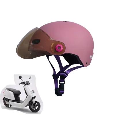 China Good Quality Breathable Lightweight Sun Visor MOMU RTS Pink Helmet With Removable Sun Visor And Bug Net For Women For E-bike Heavy Duty Helmet for sale