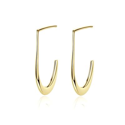 China CLASSIC S925 Gold Retro 14K Silver Minimalist Geometric Stud Earrings For Women for sale