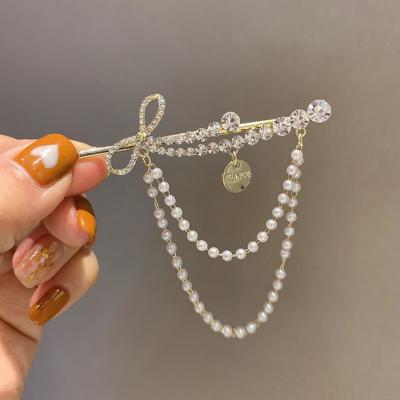 China 2021 Cute Fashion Girls Long Hair Pearl Hair Clips For Women for sale