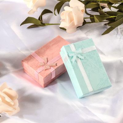 China Fashion 5*8cm ABS jewelry earring case box earring rose material package box and blue ring bracelet and necklace for sale