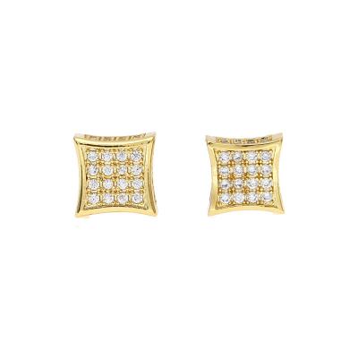 China Professional Men's Luxury Zircon Earring Hip Hop Accessories Zircon Earring Stud Diamond Crystal Earring for sale