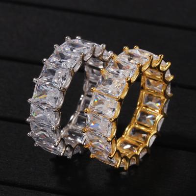 China New Ethnic Women Accessories Gold Plating Zirconia Stone Ring Zircon Eternity Ring 3aaa for sale