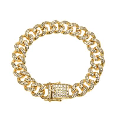 China High Quality Hiphop Hip Hop Style Crystal Stone Bracelet Handmade CZ Tennis Bracelet for sale