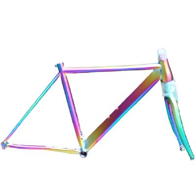 China Road Bikes Ti Road Bike Frame 700C Ti Road Bike Frame Rainbow Titanium Bike Frames Custom for sale