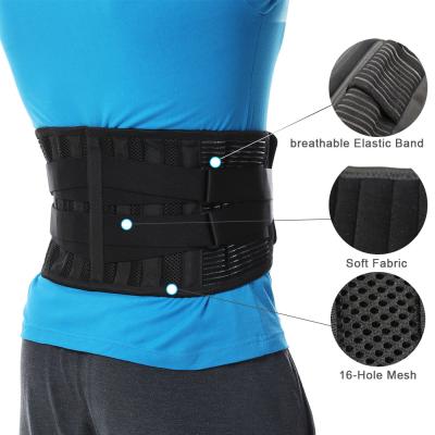 China Comfortable Breathable Elastic Supermarket Braceability Adjustable Decompression Back Brace Support Private Label Steel Plate Lumbar Back Support for sale