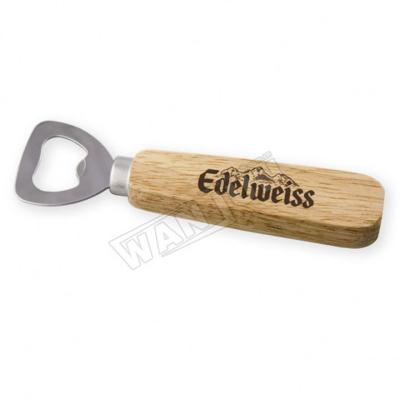 China Viable Manufacturers Customized To Design Corona Wood Bottle Opener Stainless Steel Wooden Bottle Opener for sale