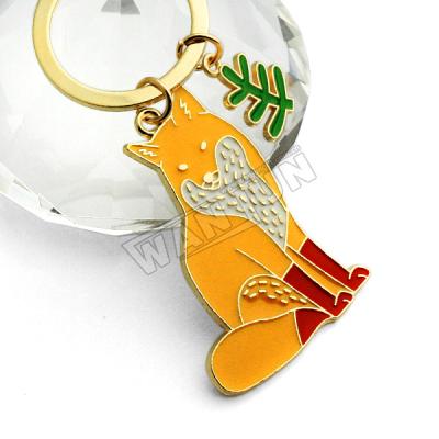 China Durable Custom Anime Animal Zinc Alloy Metal Fox Key Chain Design Shape Key Chain Metal Key Chain for sale