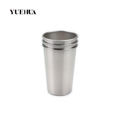 China 16oz Stainless Steel Disposable Pint Cup Tumbler Reusable Mug For Single Wall Beer for sale