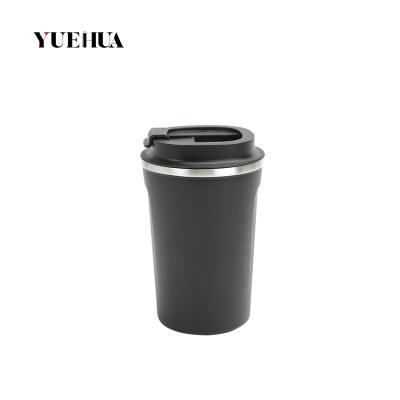 China Custom Sustainable Travel Stainless Steel 350ml Double Wall Reusable Coffee Mug With Plastic Lid for sale