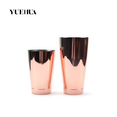 China Bars Clubs Stainless Steel 500ML 750ML Boston Copper Cocktail Shaker Set Of 2 For Bar for sale