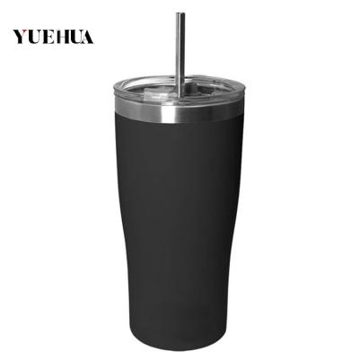 China Durable 20oz Matte Black Stainless Steel Tumbler With Lid And Straw Insulated Cup for sale