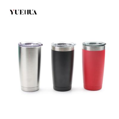 China STOCK 20oz Sustainable Stainless Steel Vacuum Insulated Travel Car Tumbler Mug With Flat Lid for sale