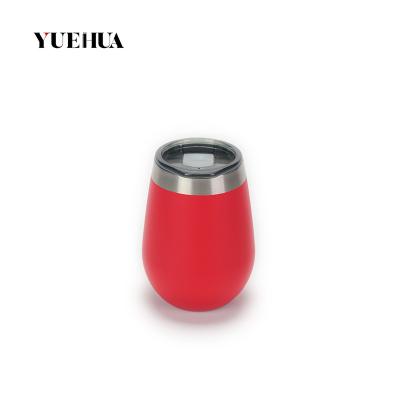 China Disposable 12oz Egg Shaped Double Walled Insulated Stainless Steel Beverage Wine Tumbler Cup for sale