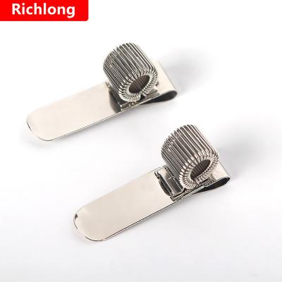 China Single Spring Metal Hole Pen Holder With Pocket Clip for Notebooks and Clipboard Office Supplies for sale