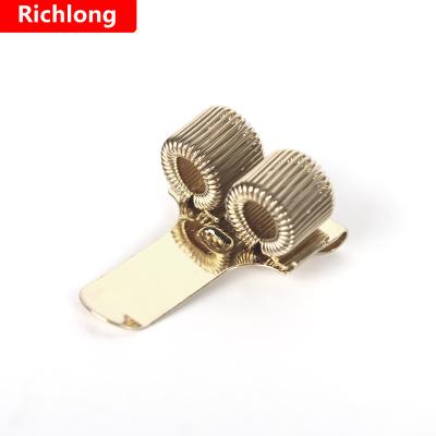 China High Quality Metal Double Hole Spring Office Supplies Colorful Elastic Pen Holder With Pocket Clip Buckle for sale