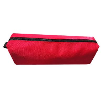 China Simple Design Oxford Student Stationery Portable Washable Economical Soft Material Red Pencil Bag for sale