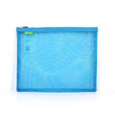 China Wholesale Nylon Mesh Student Stationery Folder A6/A5/A5.5/B5 Pen Change Storage Portable Ziplock Economical Office Stationery for sale