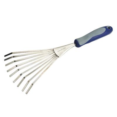 China Garden Hand Tools Garden Tools Lawn Leaf Rake 14-3/4 Stainless Steel Hand Rake for sale