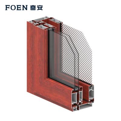 China Foen Wooden Aluminium Extrusion Profiles for Window and Door for sale