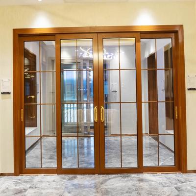 China Professional Double Glazing Insulated Aluminum Sliding Doors for sale