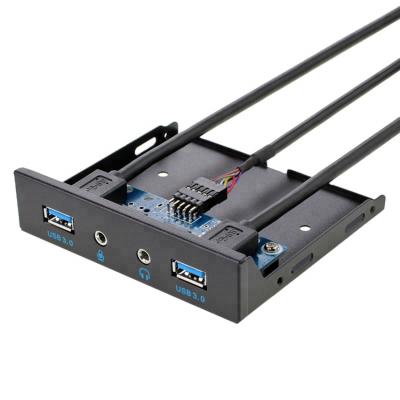 China Desktop 3.5 Inch Custom 2 Port USB 3.0 Computer Case Front Panel With HD Audio And Microphone Port for sale