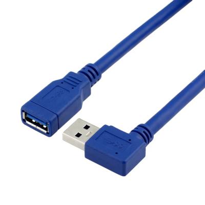 China Right Angle Video Game Player USB 3.0 SuperSpeed ​​Extension Cable A Male To A Female Adapter Cord for sale