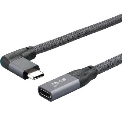 China Video Game Player ULT-Unite Right Angle Type C USB 3.1 Male to USB-C Female Extension Cable for sale