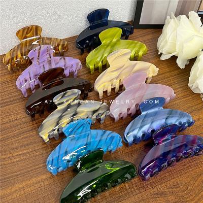 China Fashion Hot Selling Women Hair Clamp Accessories 10cm Multicolor Cellulose Acetate Claw Clips For Thick Hair for sale