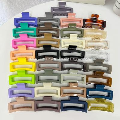 China Larger Macaroon Hair Color Clip Rectangle Matte Matte Hair Accessories Hair Claw European Fashionable Candy Color For Thick Hair for sale