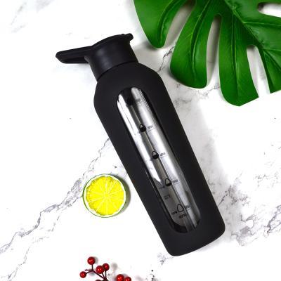 China Viable High Quality Single Wall Glass Water Bottle Sports Reusable Water Bottle for sale