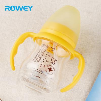 China BPA Free Silicone Portable Baby Glass Feeding Bottle With Baby Product for sale