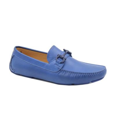 China New Breathable Fashion Moccasin Shoes For Men Casual Loafer Shoes With Metal Buckle Genuine Leather Moccasin for sale