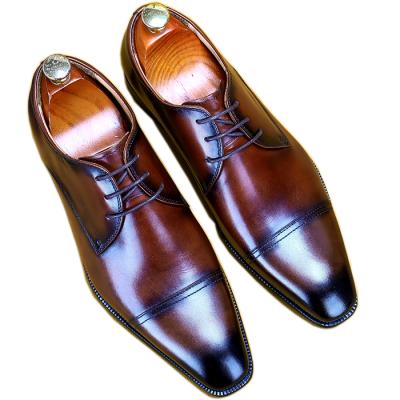 China Genuine Leather Genuine Leather Derby Shoes Original Formal Men's Lace-up Shoes Deodorization Stock New Arrival Derby Shoes for sale