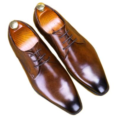 China Deodorization New Arrive Running Shiny Genuine Leather Genuine Leather Lace-Up Platform Business Men Derby Shoes Formal Elegant Shoes for sale