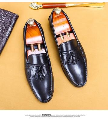 China Others Spring Men's Trend Men's Single Layer Cowhide Leather Soft Leather Shoes Men's Casual Work Tassel Loafer Breathable Loafer for sale