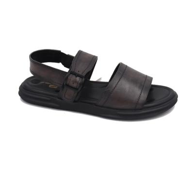 China 2022 Hot Selling Genuine Cowhide Flat Men's Massage Summer Leather Sandals for sale